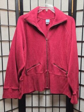 ❤️ Vintage 90s Norsport Thick Warm Cozy Corduroy Cherry Red Sweater Womens 3X